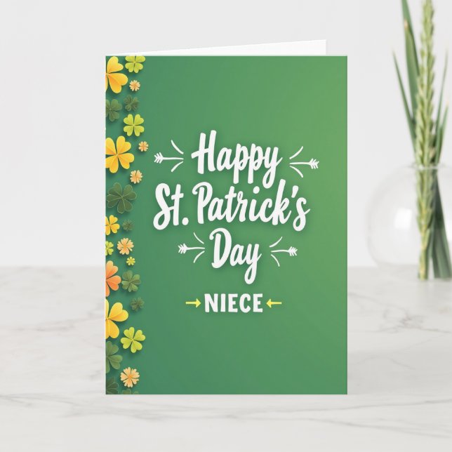 Happy St Patricks Day Niece Card Karte (Vorderseite)