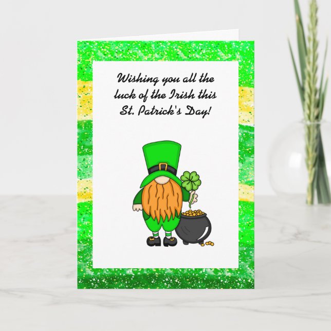 Happy St Patrick's Day | Niedlich Leprechaun Karte (Vorderseite)