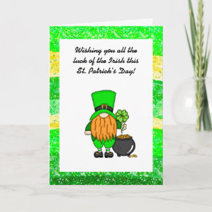 Happy St Patrick's Day   Niedlich Leprechaun Karte
