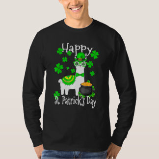 Happy St Patrick's Day Niedlich Llama Irish Kleebl T-Shirt