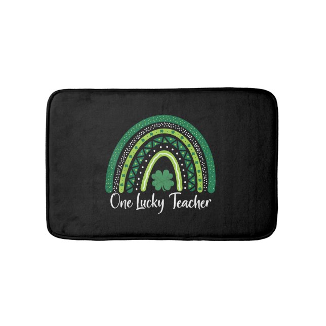 Happy St Patricks Day Niedlich One Lucky Teacher R Badematte (Vorderseite)