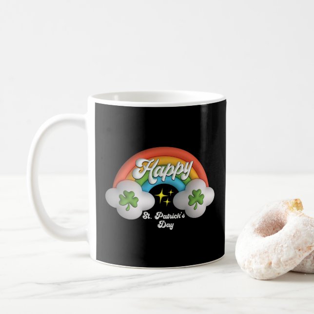 Happy St. Patrick's Day Niedlich Rainbow Kaffeetasse (Mit Donut)