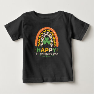 Happy St Patrick's Day Niedlich Rainbow Leopard Baby T-shirt