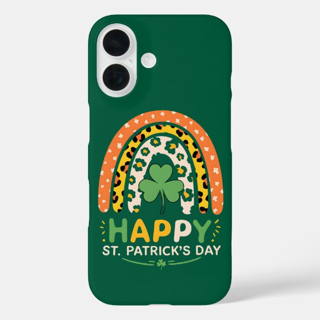 Happy St Patrick's Day Niedlich Rainbow Leopard Case-Mate iPhone Hülle (Rückseite)