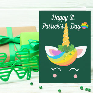 Happy St. Patricks Day Niedlich Unicorn individuel Karte
