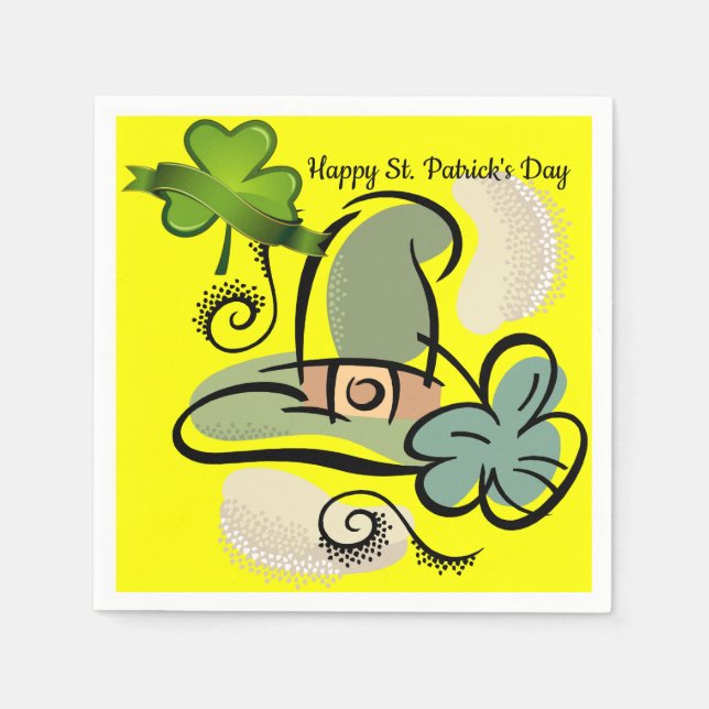 Happy St. Patrick's Day Paper Napkins Serviette (Vorderseite)
