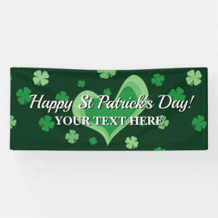 Happy St. Patrick's Day Party mit Kleeblatt Banner