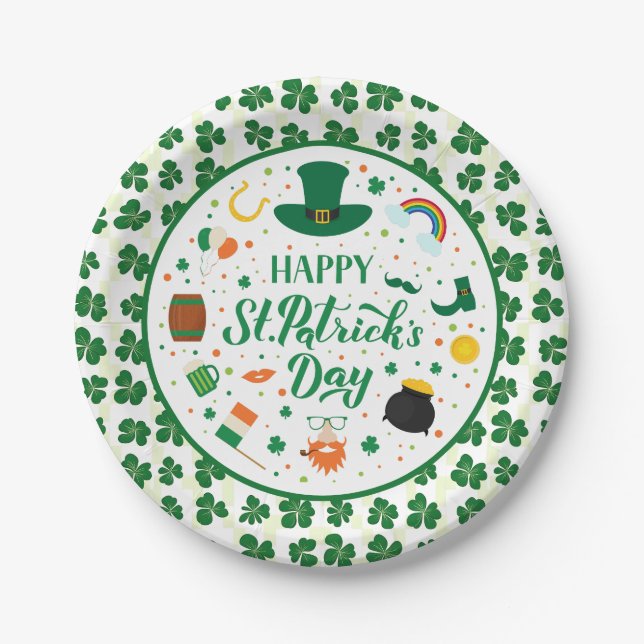 Happy St. Patrick's Day Party Pappteller (Vorderseite)
