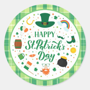 Happy St. Patrick's Day Party Runder Aufkleber