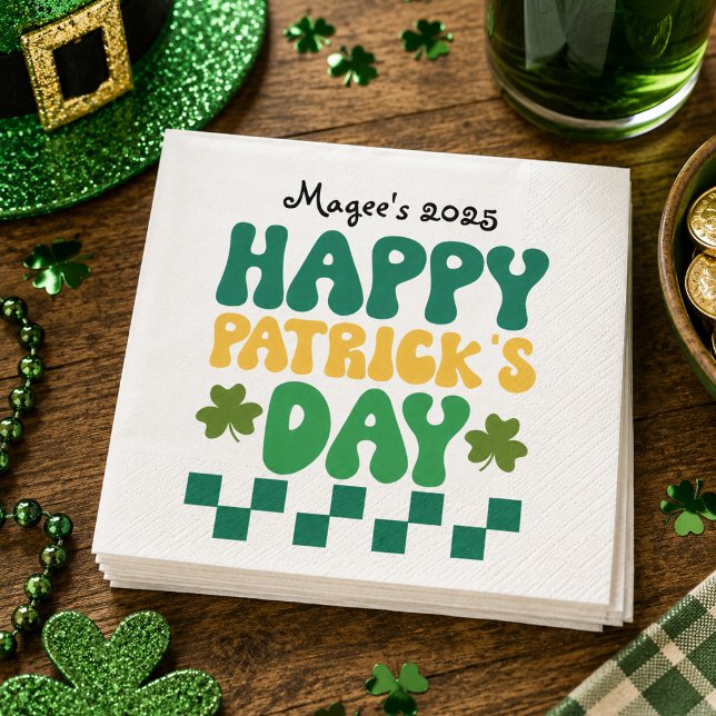 Happy St. Patrick's Day Party Serviette (Happy St. Patrick's Day Party Napkins)