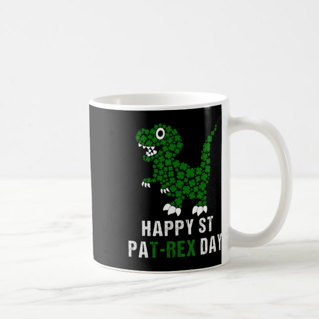 Happy St Patricks Day Patrex T-rex Dinosaur Funny  Kaffeetasse (Rechts)
