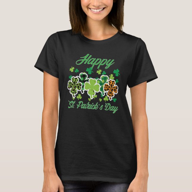 Happy St Patricks Day Patterns Saint Pattys Frauen T-Shirt (Vorderseite)