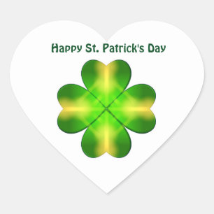 Happy St Patrick's Day, personalisiert Herz-Aufkleber