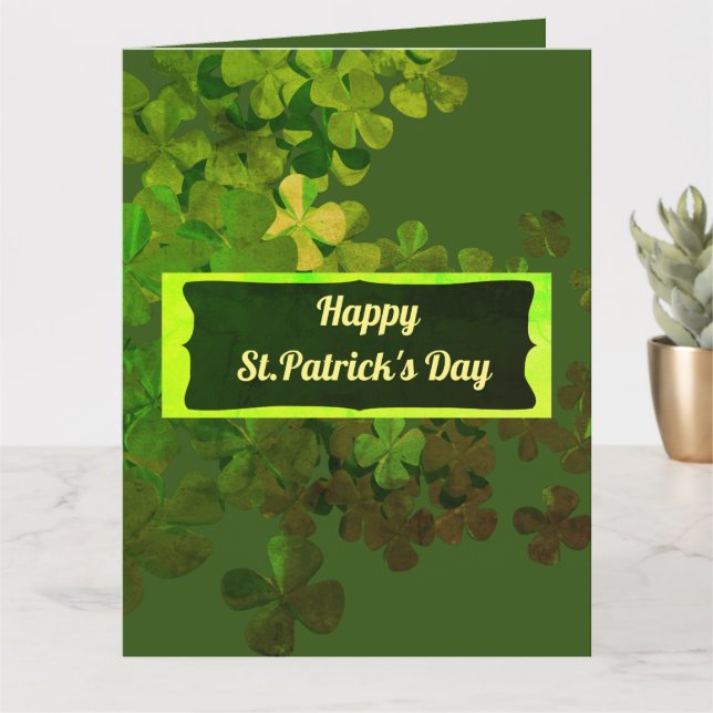 Happy St.Patrick's Day, personalisiert Karte (Kleine Pflanze)