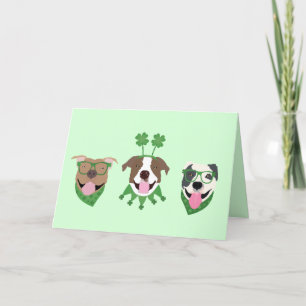 Happy St Patricks Day Pit Bull Hogs Feiertagskarte