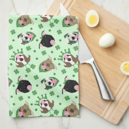 Happy St Patricks Day Pit Bull Hogs Geschirrtuch