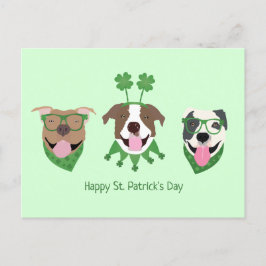 Happy St Patricks Day Pit Bull Hogs Postkarte