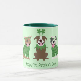Happy St Patricks Day Pit Bull Hogs Tasse
