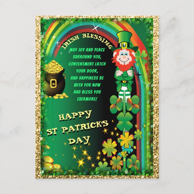 Happy St. Patricks Day Postcard Postkarte (Vorderseite)