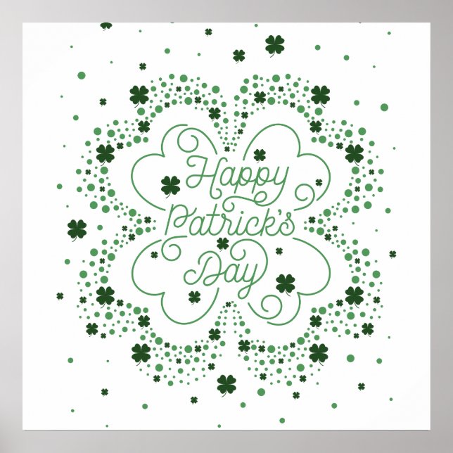 Happy St. Patrick's Day Poster 24x24 (Vorne)