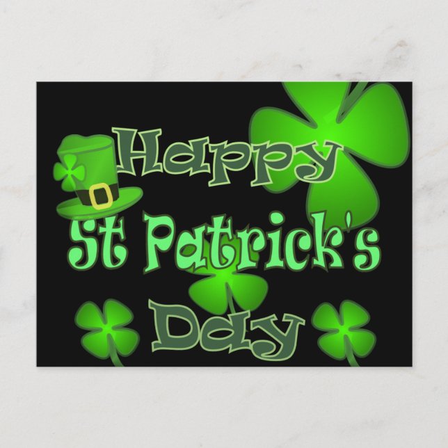 Happy St Patricks Day Postkarte (Vorderseite)