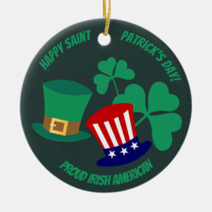 Happy St. Patrick's Day Proud Keramik Ornament