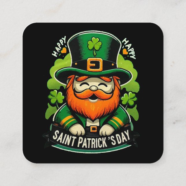 Happy St Patricks Day Quadratische Visitenkarte (Rückseite)