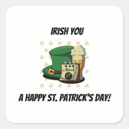 Happy St. Patrick's Day Quadratischer Aufkleber