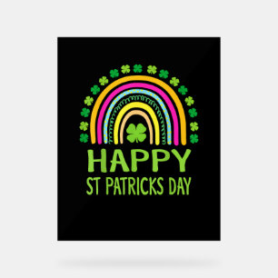 Happy St. Patrick's Day Rainbow Girls T- Acrylschild