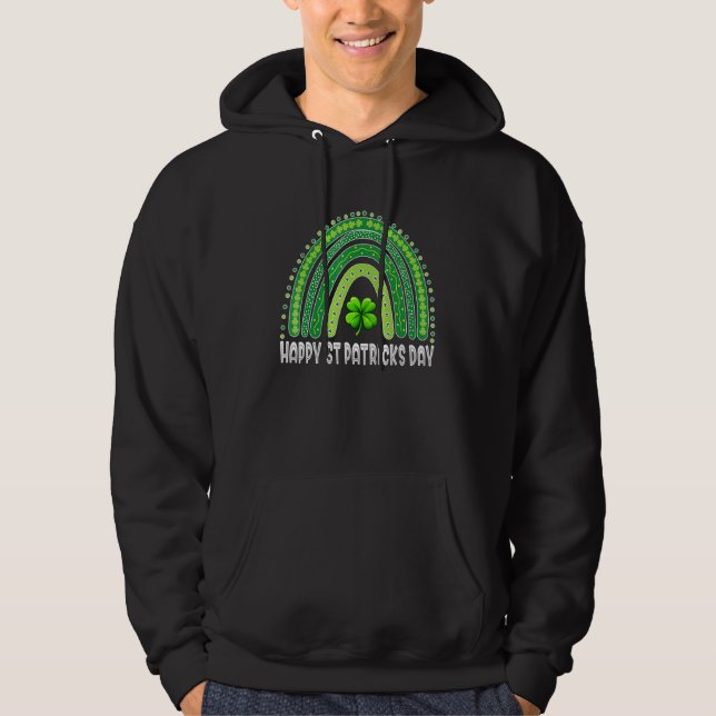 Happy St Patricks Day Rainbow Irish Kleeblatt Lepr Hoodie (Vorderseite)