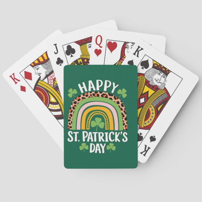 Happy St. Patrick's Day Rainbow Kleeblatt Spielkarten (Rückseite)