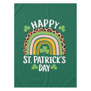 Happy St. Patrick's Day Rainbow Kleeblatt Tischdecke