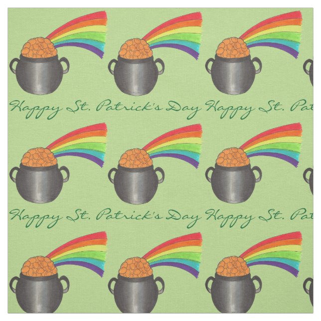 Happy St. Patrick's Day Rainbow Pot of Gold Green Stoff (Muster)