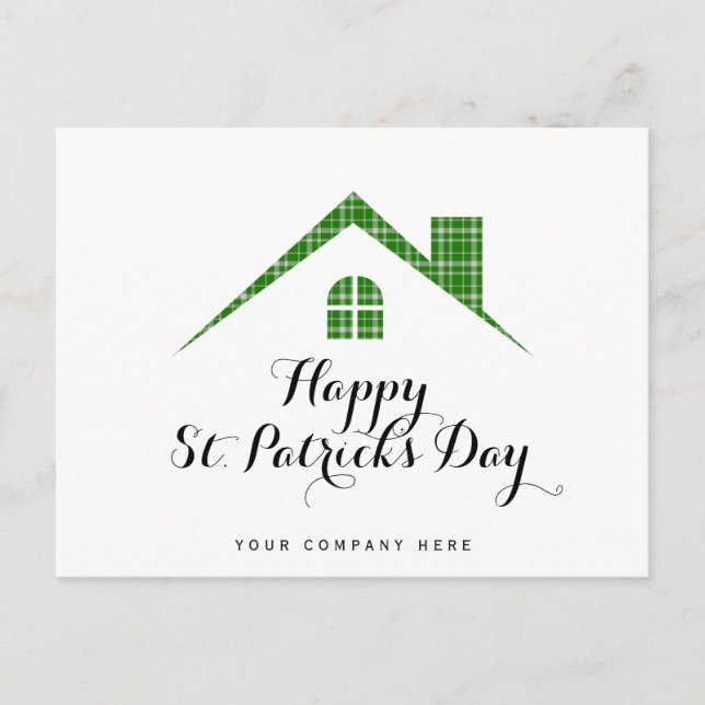 Happy St. Patrick's Day Real Anwesen House Postkarte (Vorderseite)