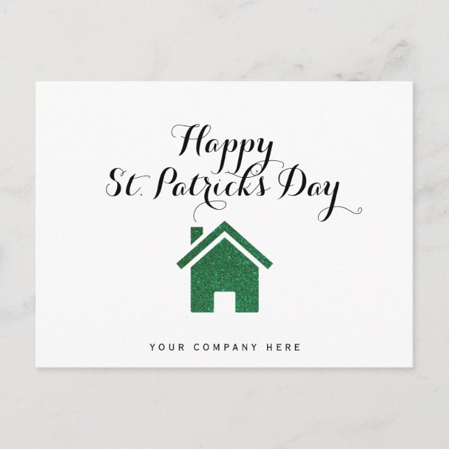 Happy St. Patrick's Day Realty House Postkarte (Vorderseite)