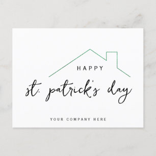 Happy St. Patrick's Day Realty House Postkarte