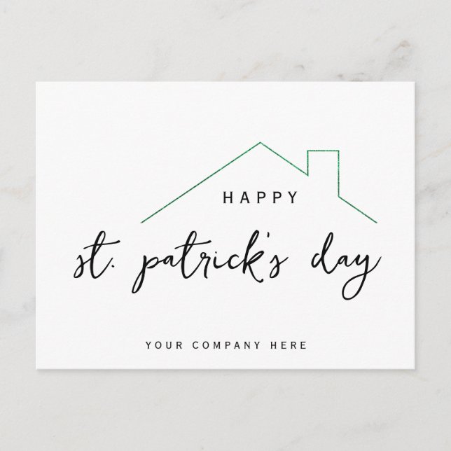 Happy St. Patrick's Day Realty House Postkarte (Vorderseite)