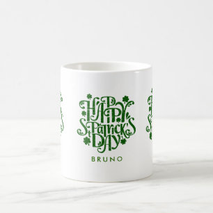 Happy St Patrick's Day Retro Typografie Design Tasse