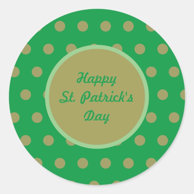 Happy St. Patrick's Day Round Stickers (grün) (Vorderseite)