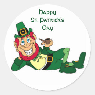 Happy St. Patrick's Day Runder Aufkleber