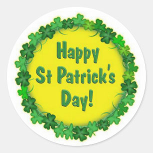 Happy St Patrick's Day Runder Aufkleber