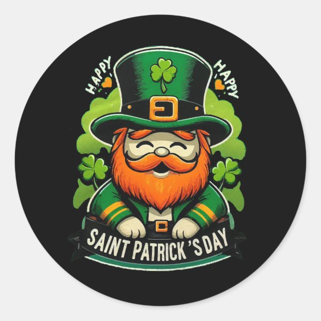 Happy St Patricks Day Runder Aufkleber (Vorderseite)
