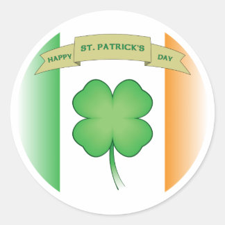 Happy St. Patrick's Day Runder Aufkleber