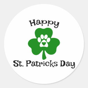 Happy St. Patricks Day ☘️ 🎉 Runder Aufkleber