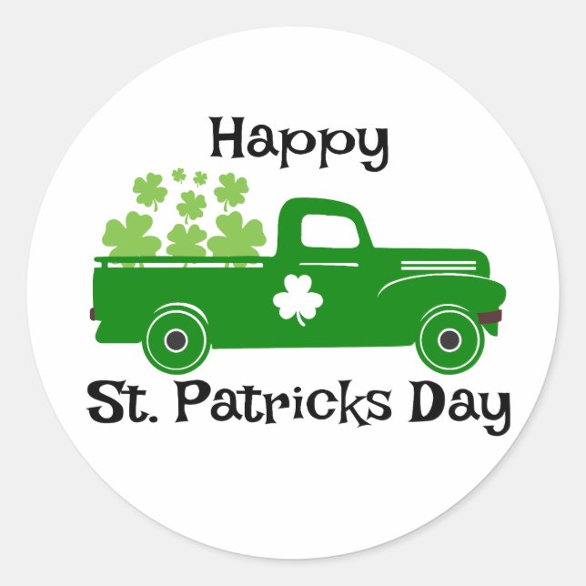 Happy St. Patricks Day ☘️ 🎉 Runder Aufkleber (Vorderseite)