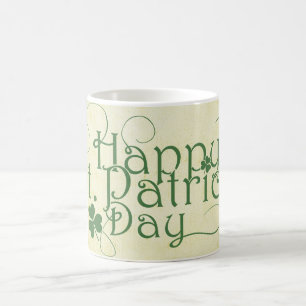 Happy St. Patrick's Day Rustic Kaffeetasse