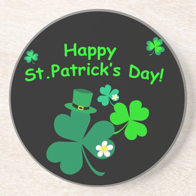 Happy St. Patrick's Day Sandstein Untersetzer (Vorne)