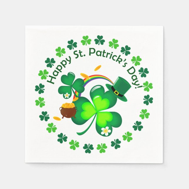 Happy St. Patrick's Day Serviette (Vorderseite)