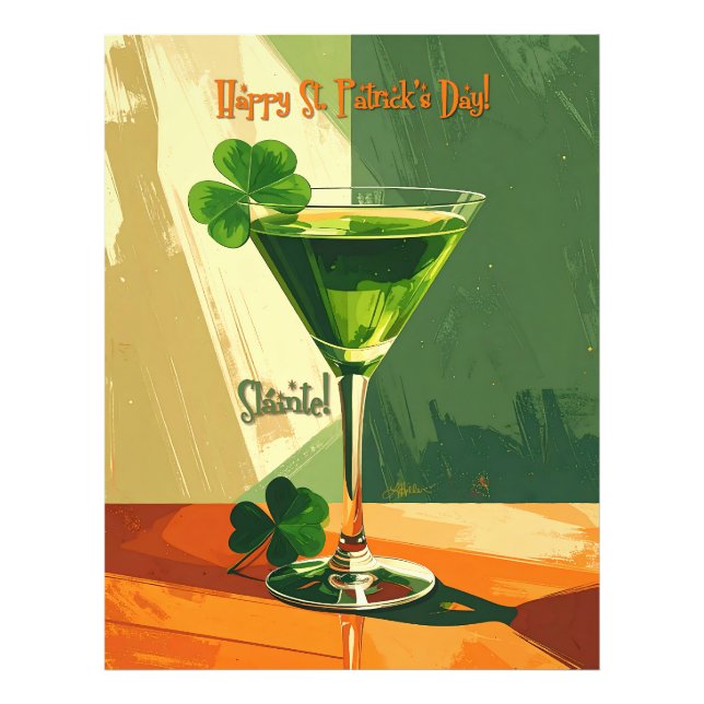 Happy St. Patrick's Day Shamrock Martini  Fotodruck (Vorne)