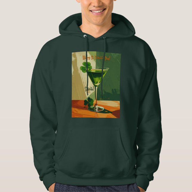 Happy St. Patrick's Day Shamrock Martini  Hoodie (Vorderseite)